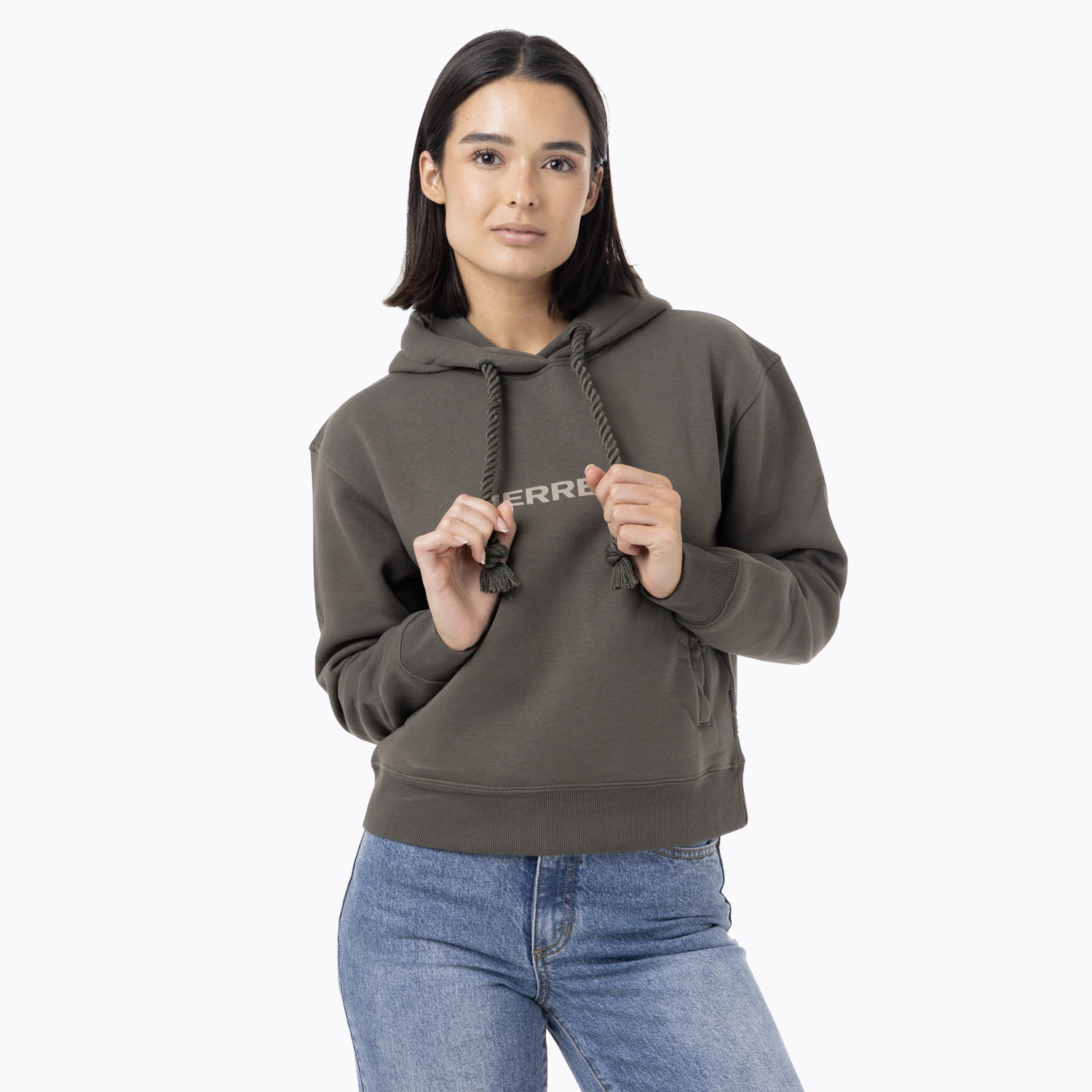 POLERON MUJER LOGO HOODIE VERDE MERRELL - 1