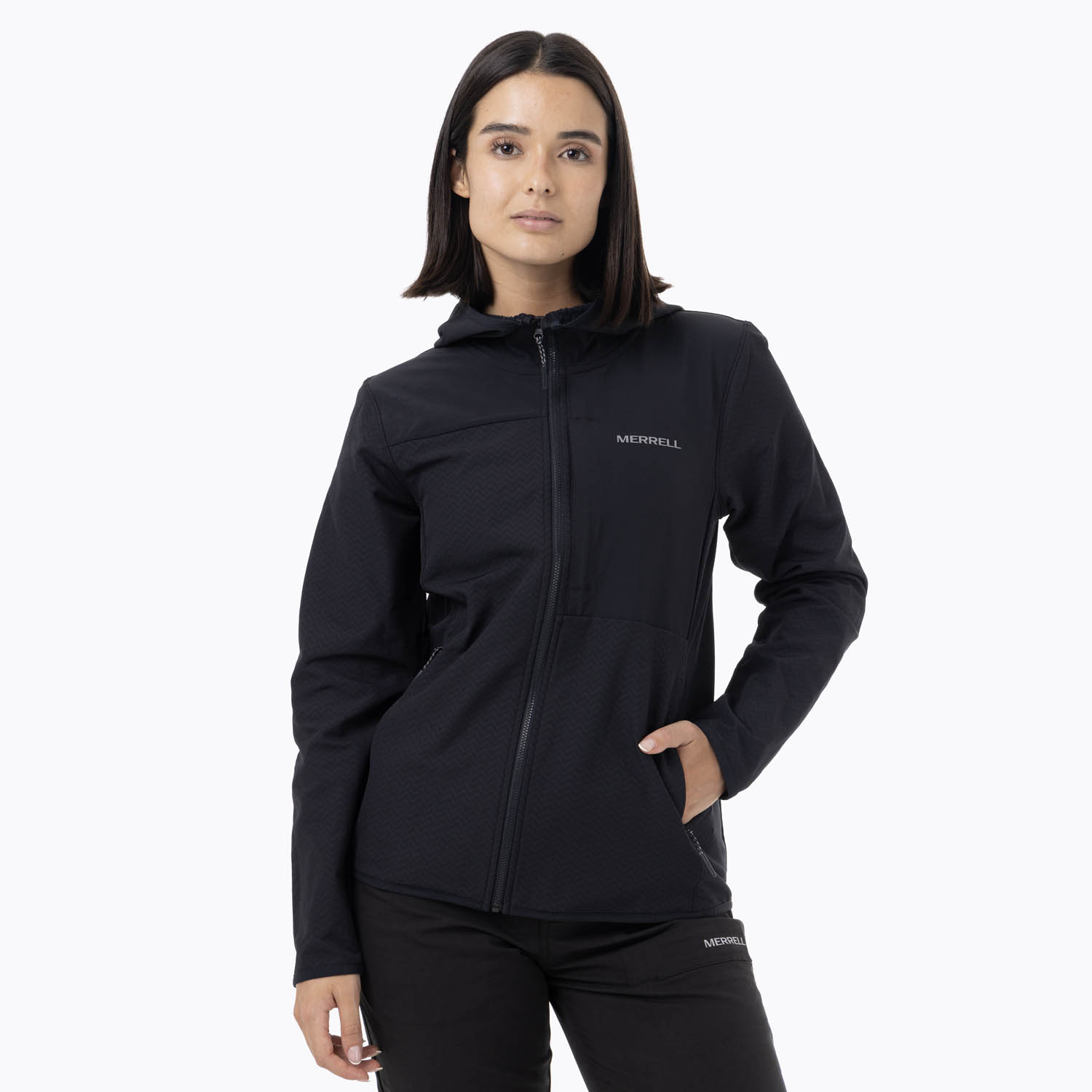 POLERON MUJER MEZEIS SOFTSHELL NEGRO MERRELL - 4