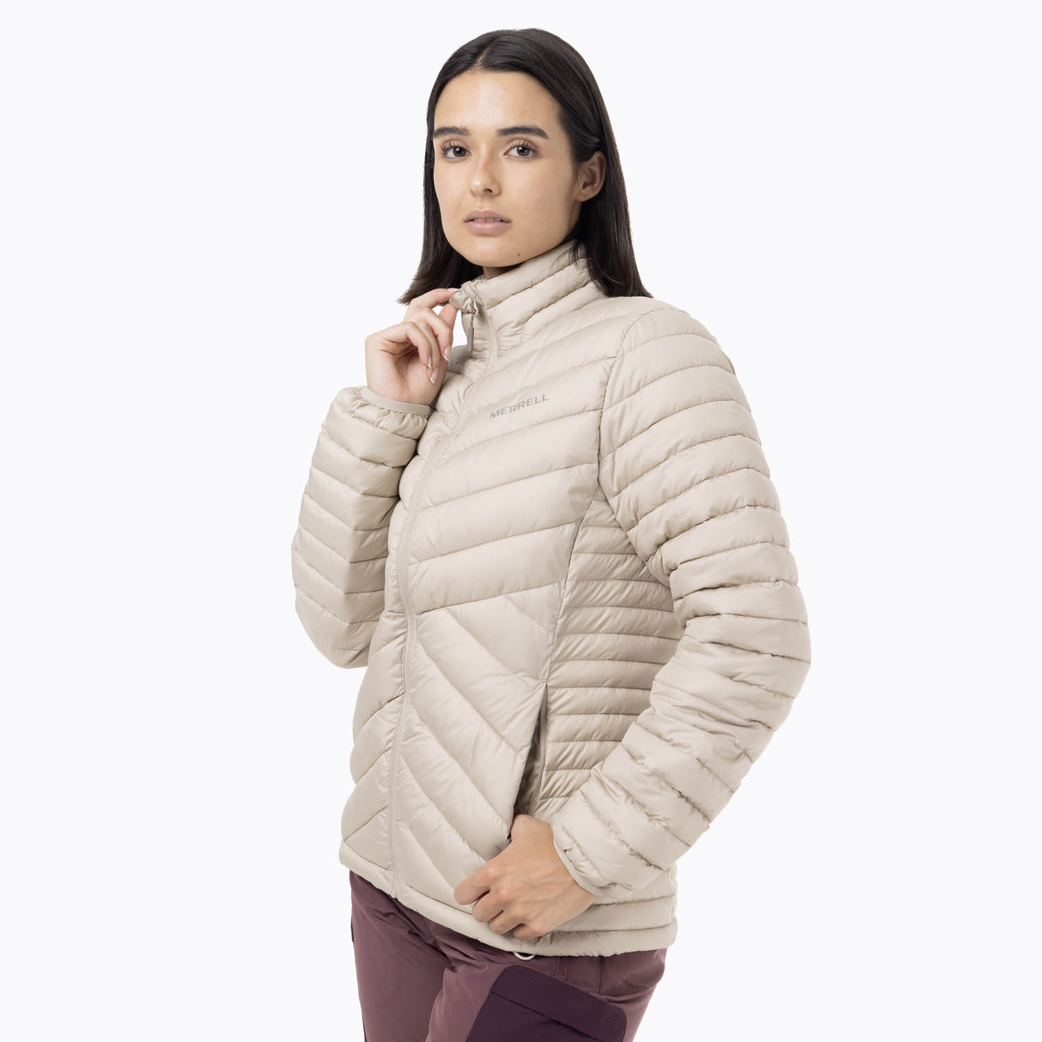 PARKA MUJER FULL ZIPPER BEIGE MERRELL - 4