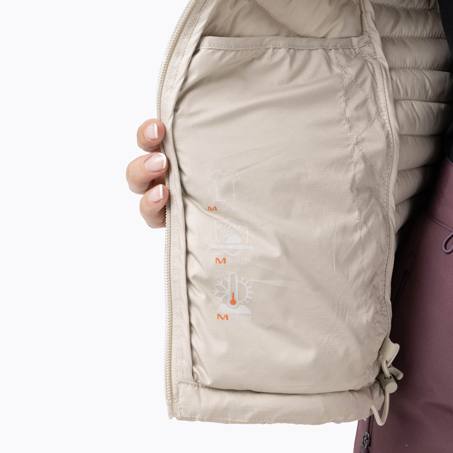 PARKA MUJER FULL ZIPPER BEIGE MERRELL - 9