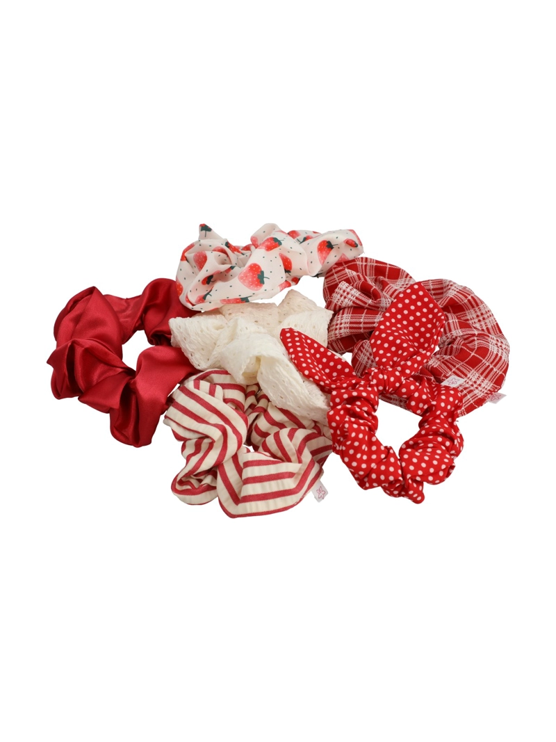 PACK 6 COLETS MUJER SCRUNCHIES ROJO AZALEIA - 2