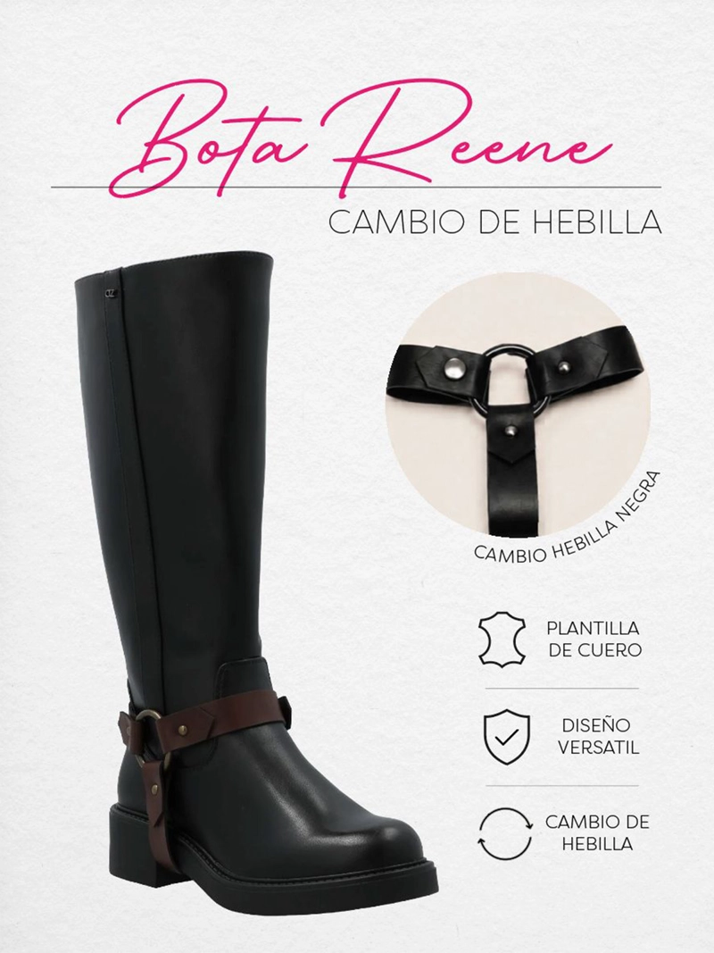 BOTA MUJER RENEE NEGRO MULTI AZALEIA - 4