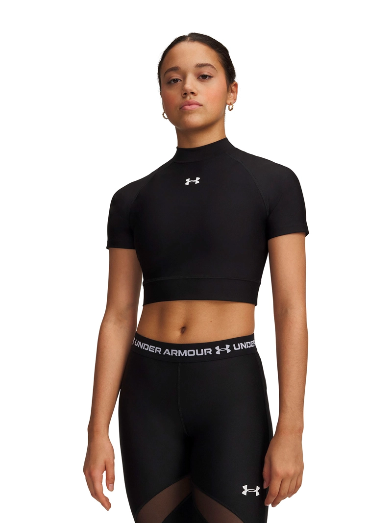 PRIMERA CAPASUPERIOR UA HEATGEAR CROP MOCK NEGRO MUJER UNDER ARMOUR - 1