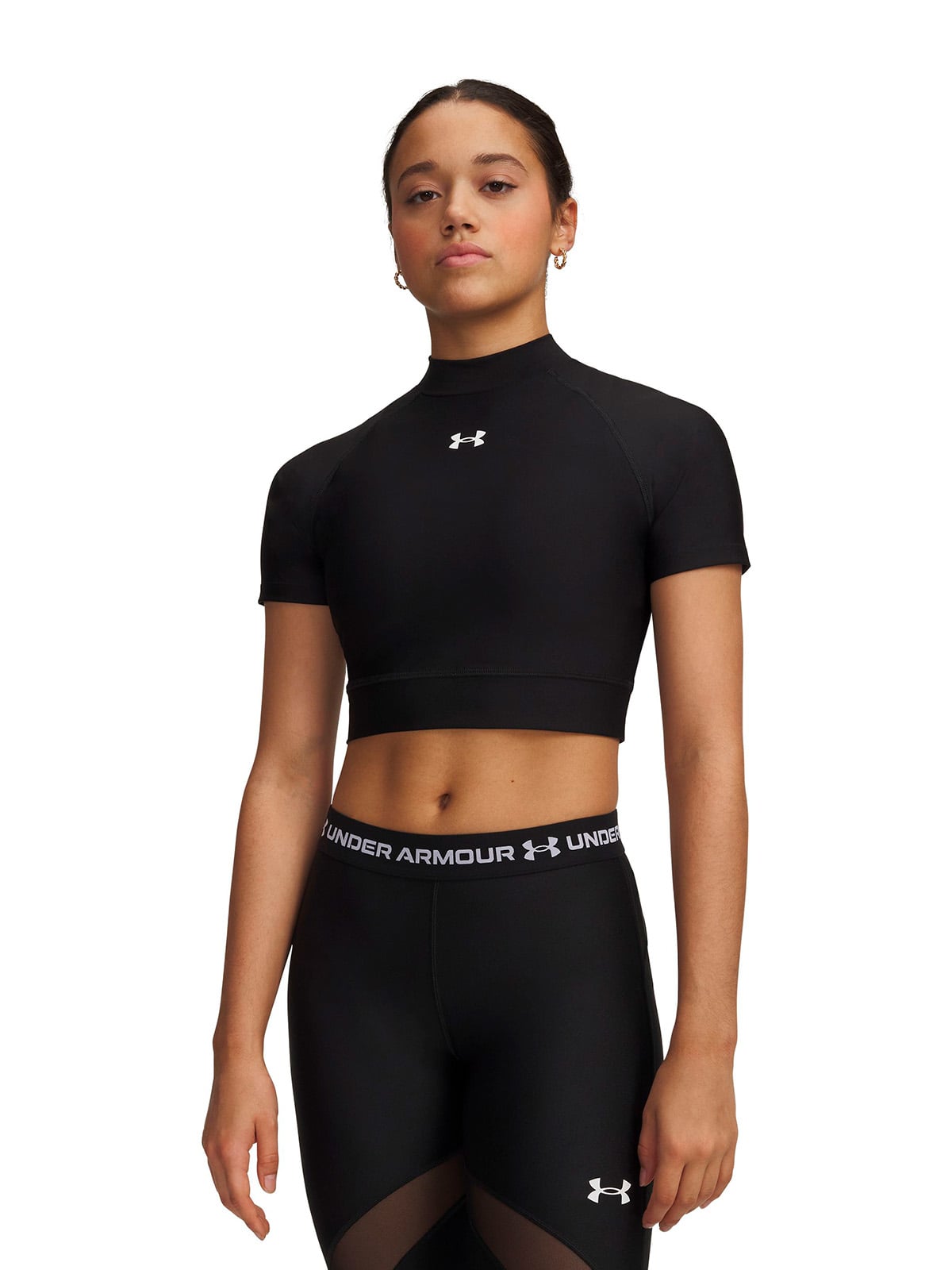 PRIMERA CAPASUPERIOR UA HEATGEAR CROP MOCK NEGRO MUJER UNDER ARMOUR - 1
