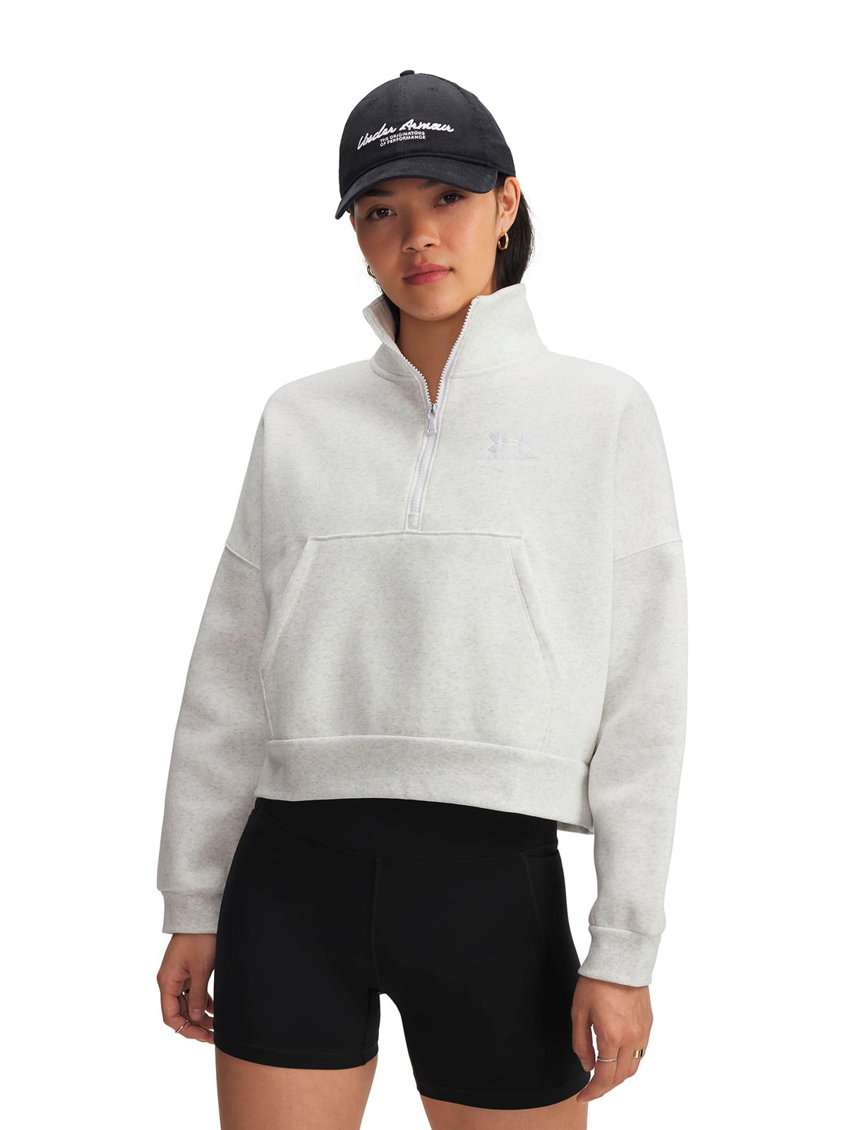 POLERON UA ICON FLEECE OVERSIZED GRIS MUJER UNDER ARMOUR - 1