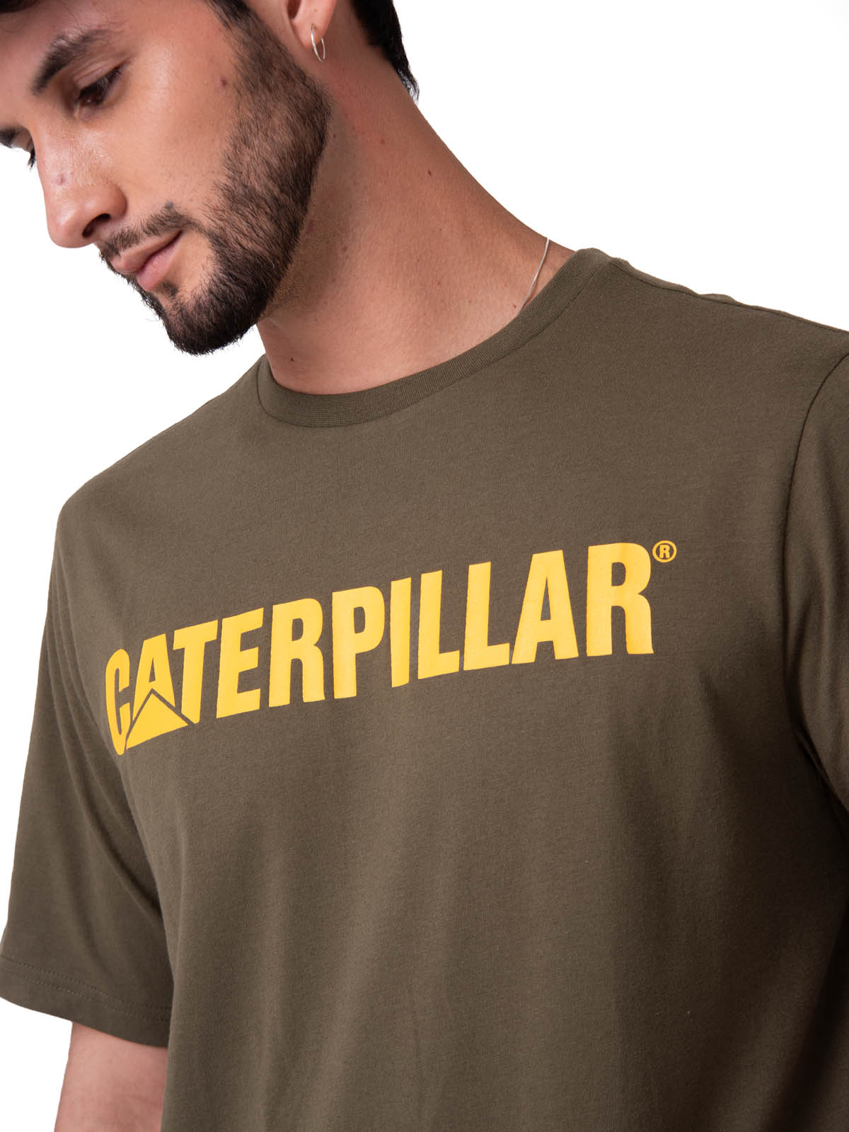 POLERA MANGA CORTA HOMBRE LOGO VERDE CAT - 4