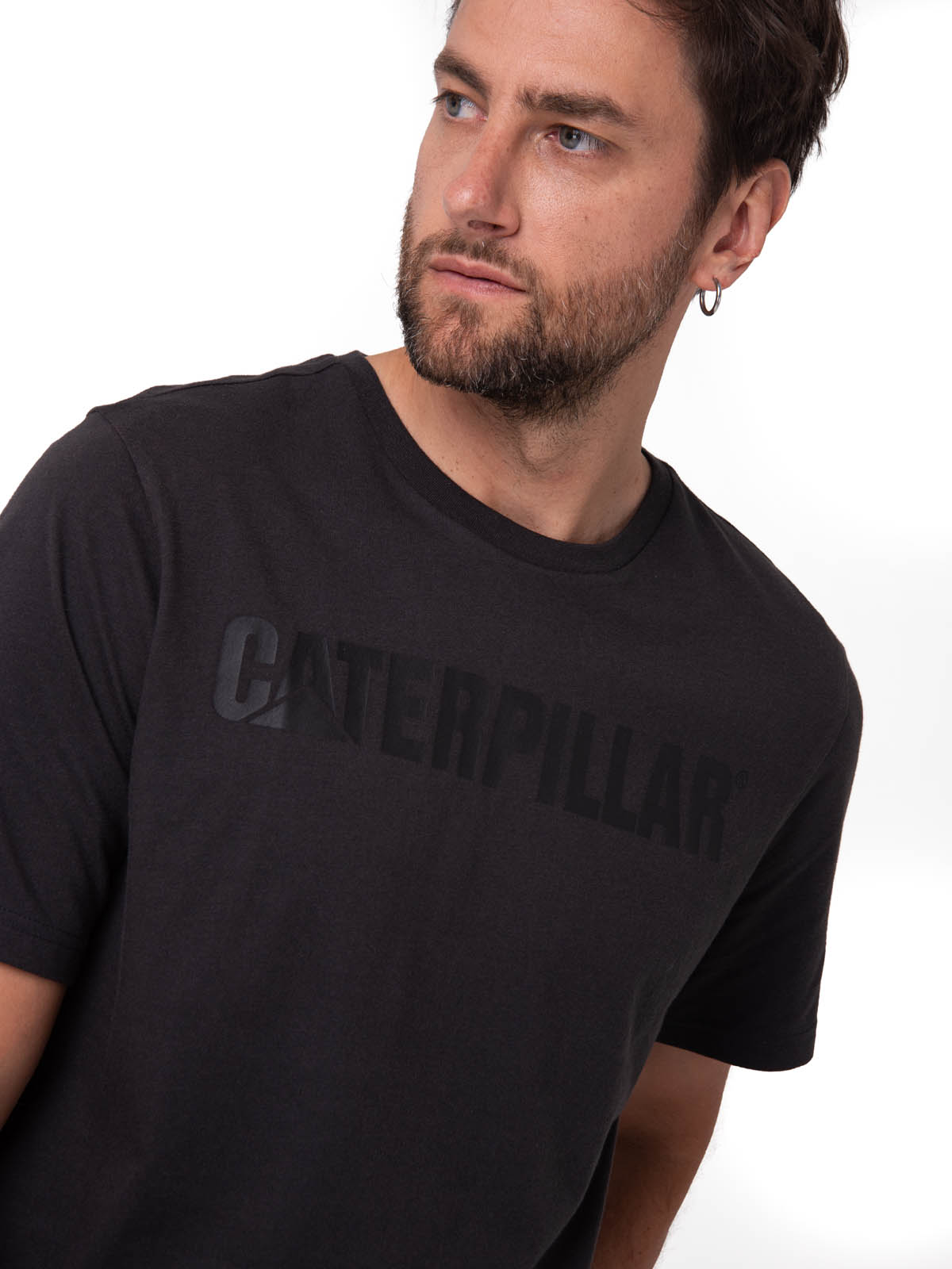POLERA MANGA CORTA HOMBRE LOGO NEGRO CAT - 5