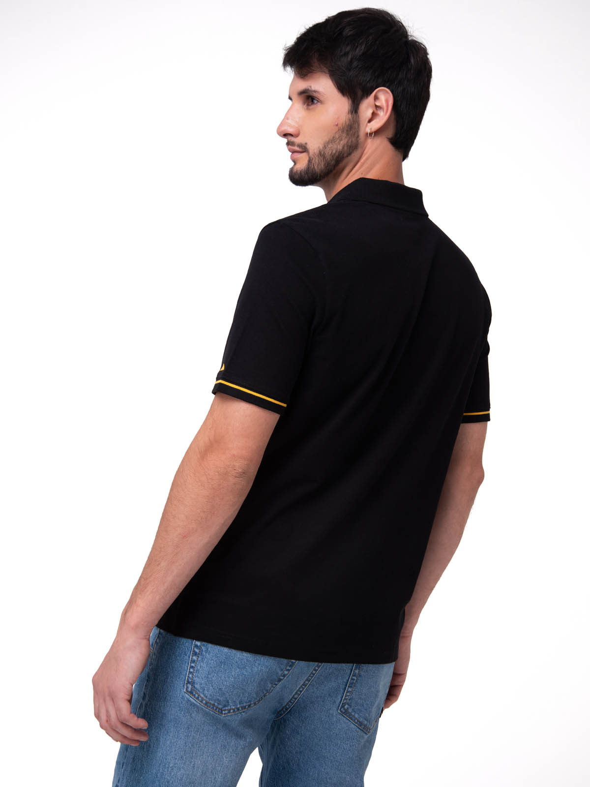 POLO MANGA CORTA HOMBRE CATERPILLAR SLIM NEGRO CAT - 2