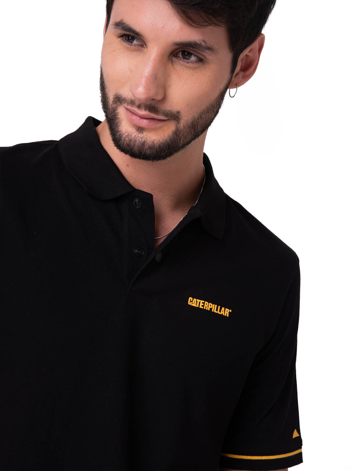 POLO MANGA CORTA HOMBRE CATERPILLAR SLIM NEGRO CAT - 4