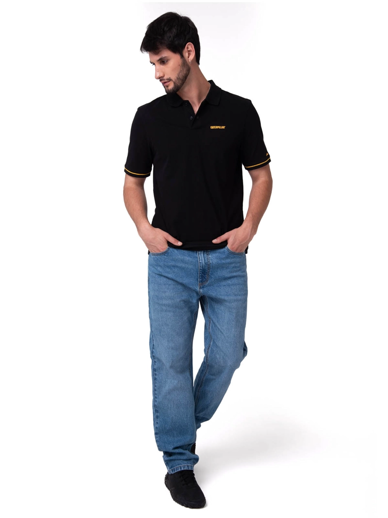 POLO MANGA CORTA HOMBRE CATERPILLAR SLIM NEGRO CAT - 5