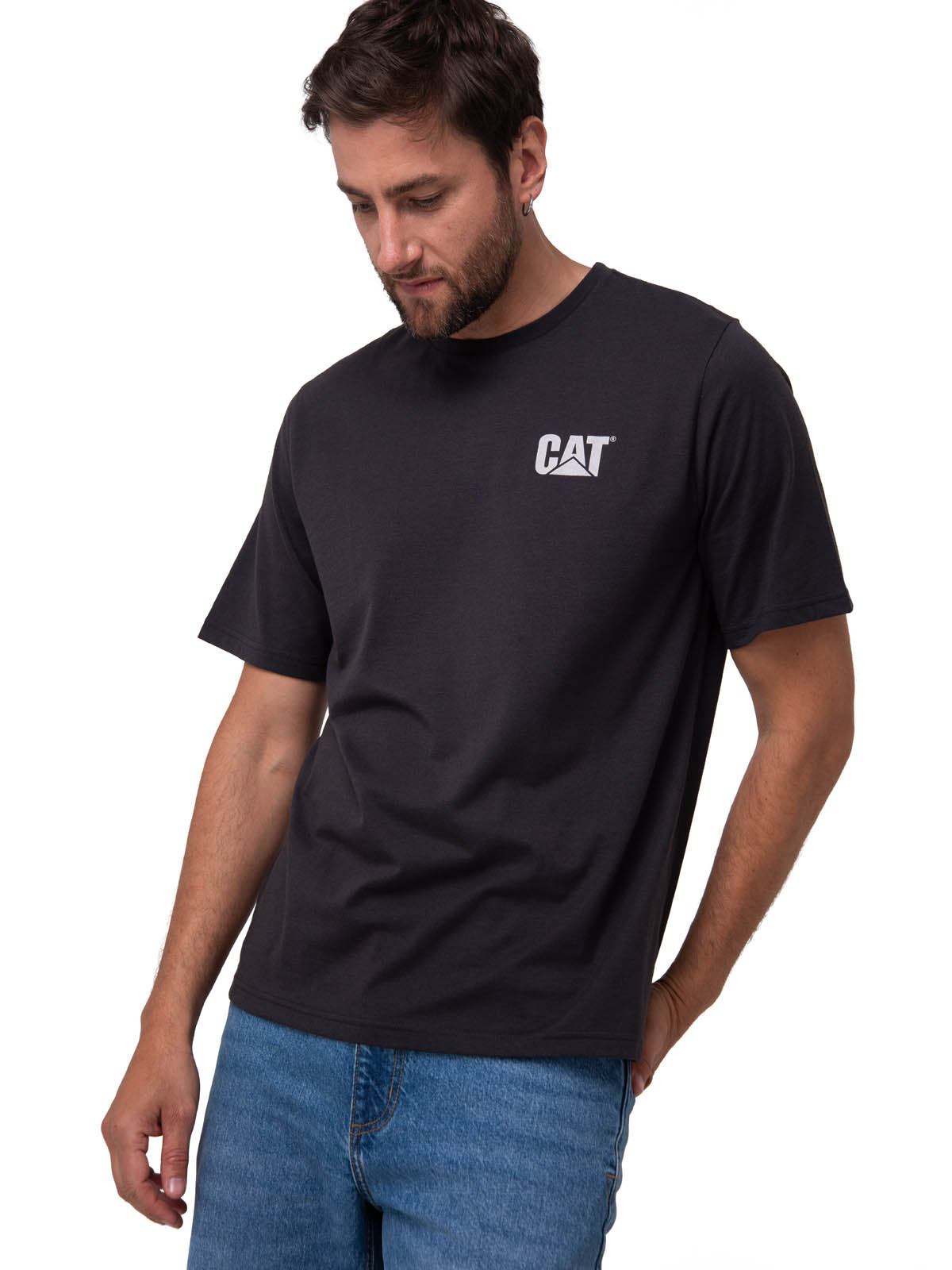 POLERA MANGA CORTA HOMBREMOTO URBAN NEGRO CAT - 1