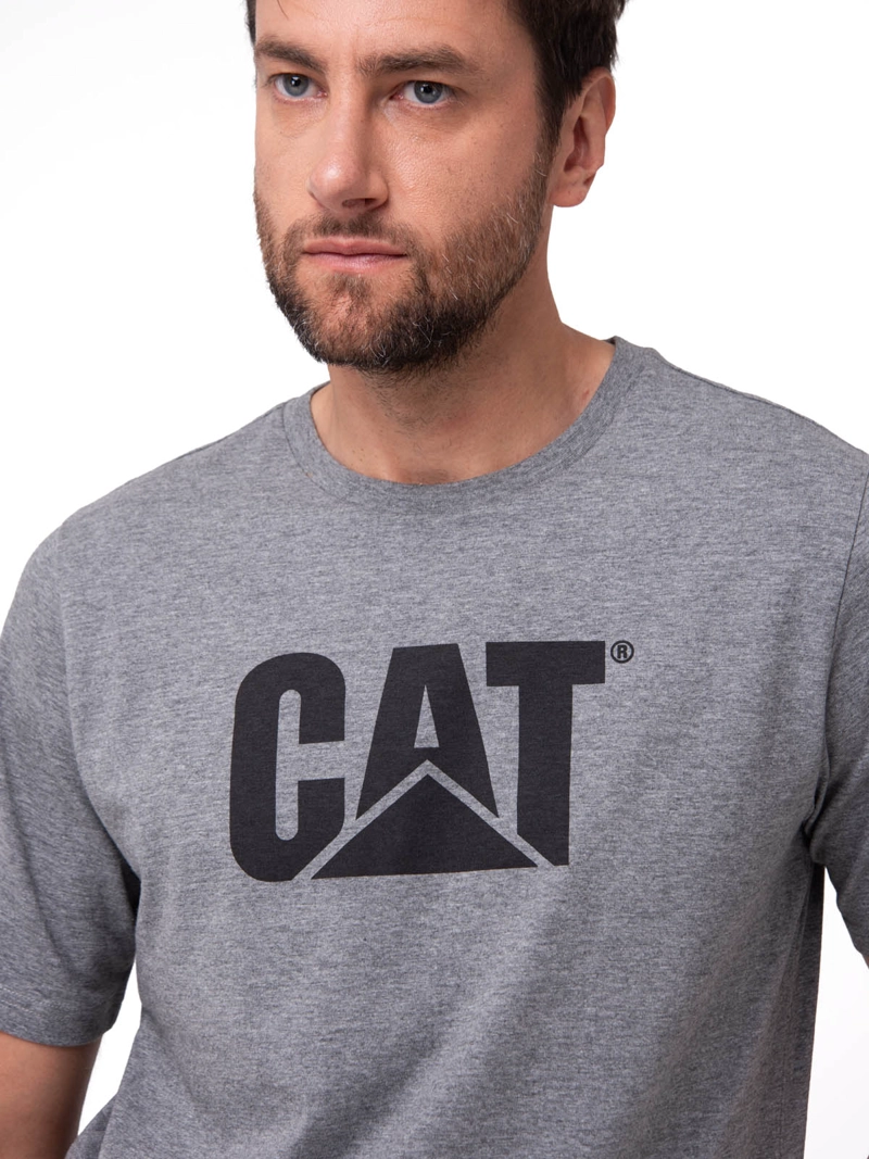 POLERA MANGA CORTA HOMBRE LOGO GRIS CAT - 4