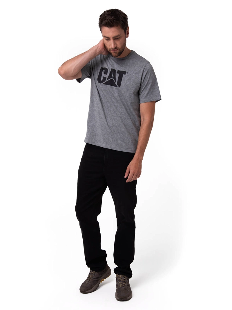 POLERA MANGA CORTA HOMBRE LOGO GRIS CAT - 5