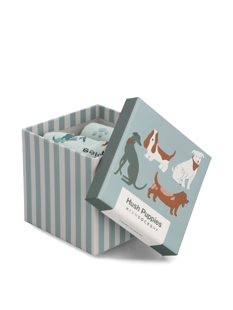 PACK 3 CALCETINES ALGODON NIÑO PACK GIFT DOG AZUL HUSH PUPPIES KIDS - 2