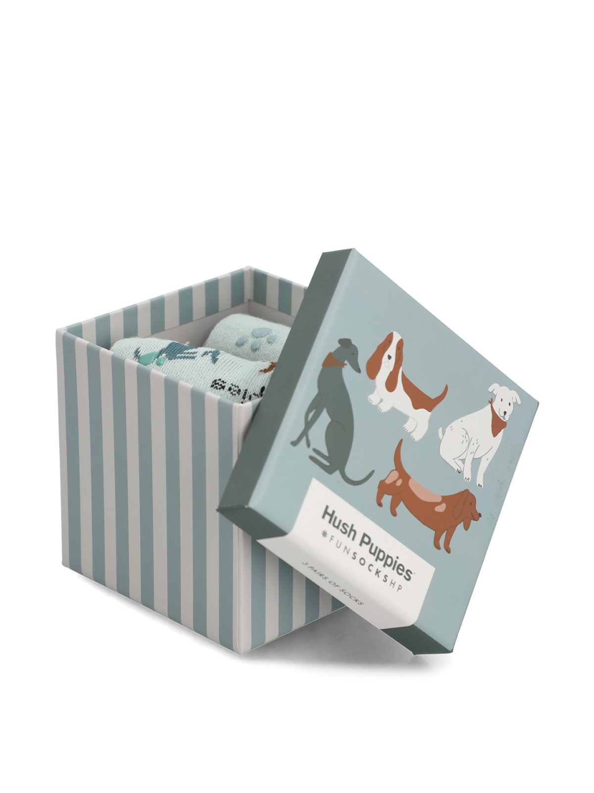 PACK 3 CALCETINES ALGODON NIÑO PACK GIFT DOG AZUL HUSH PUPPIES KIDS - 2