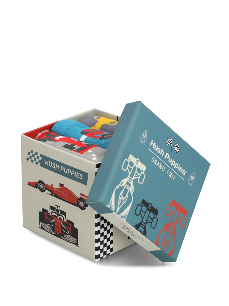 PACK 3 CALCETINES ALGODON HOMBRE PACK GIFT CARS AZUL HUSH PUPPIES - 2