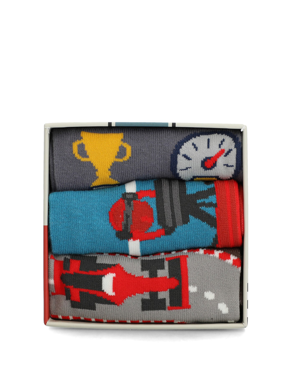 PACK 3 CALCETINES ALGODON HOMBRE PACK GIFT CARS AZUL HUSH PUPPIES - 3
