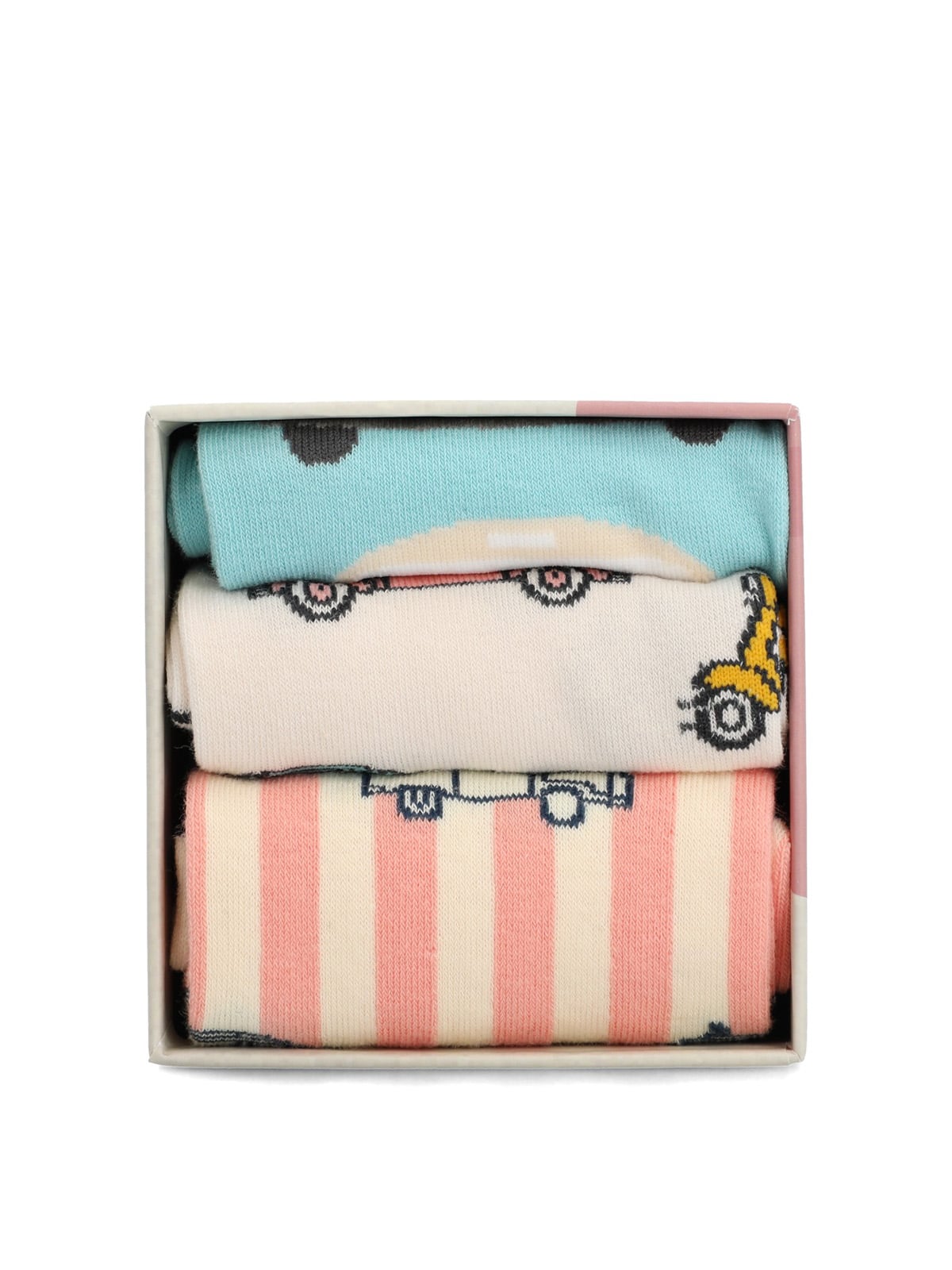 PACK 3 CALCETINES ALGODON MUJER PACK GIFT CARS CREMA HUSH PUPPIES - 3