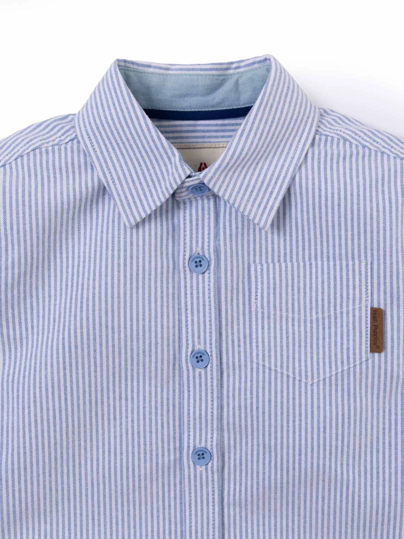 CAMISA MANGA LARGA NIÑO LUMIX CELESTE HUSH PUPPIES KIDS - 4