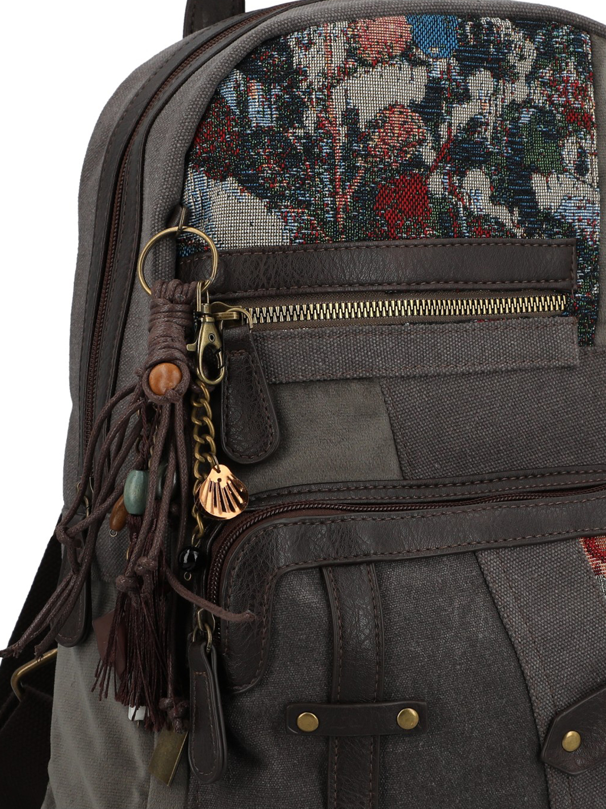 MOCHILA TEXTIL MUJER CARMIN BACK GRIS ROCKFORD - 5