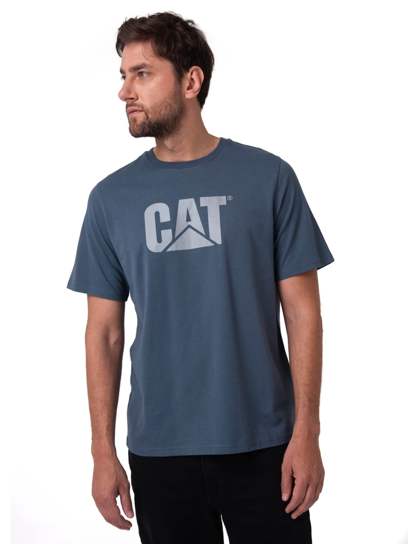 POLERA MANGA CORTA HOMBRE LOGO AZUL CAT - 1