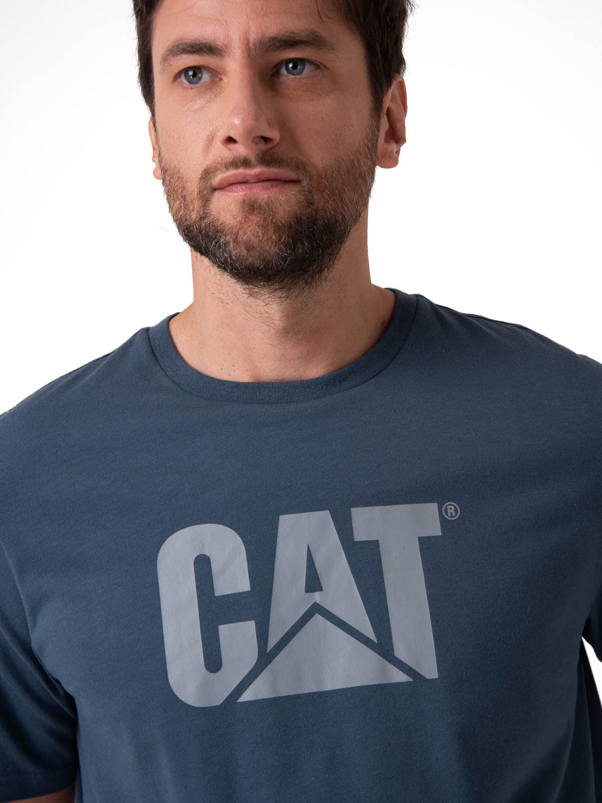 POLERA MANGA CORTA HOMBRE LOGO AZUL CAT - 4