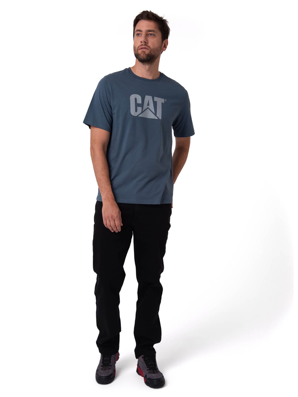 POLERA MANGA CORTA HOMBRE LOGO AZUL CAT - 5