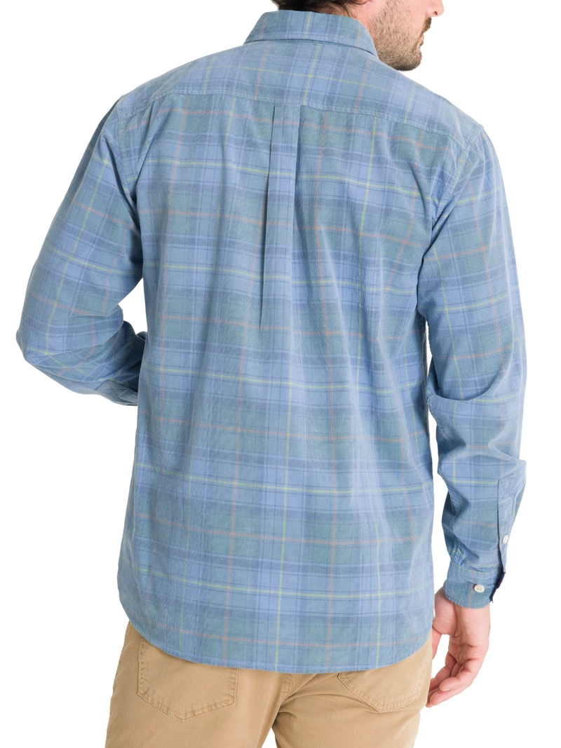 CAMISA ALGODON ORGANICO HOMBRE TARTANCORD AZUL ROCKFORD - 7