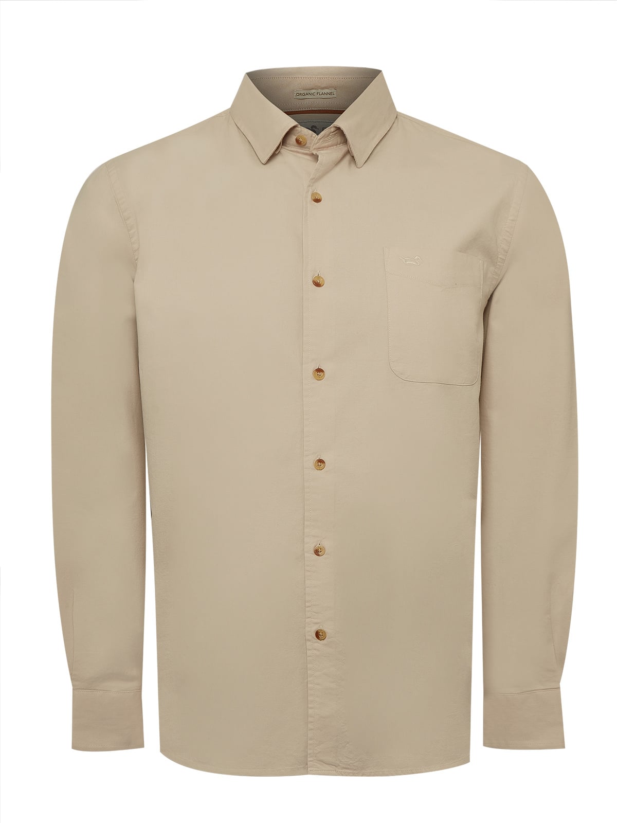 CAMISA ALGODON ORGANICO HOMBRE ANZIO CAFE  ROCKFORD - 1