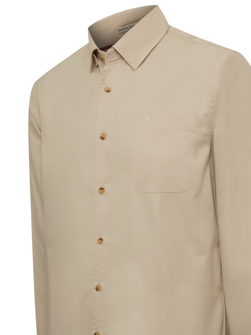 CAMISA ALGODON ORGANICO HOMBRE ANZIO CAFE  ROCKFORD - 4