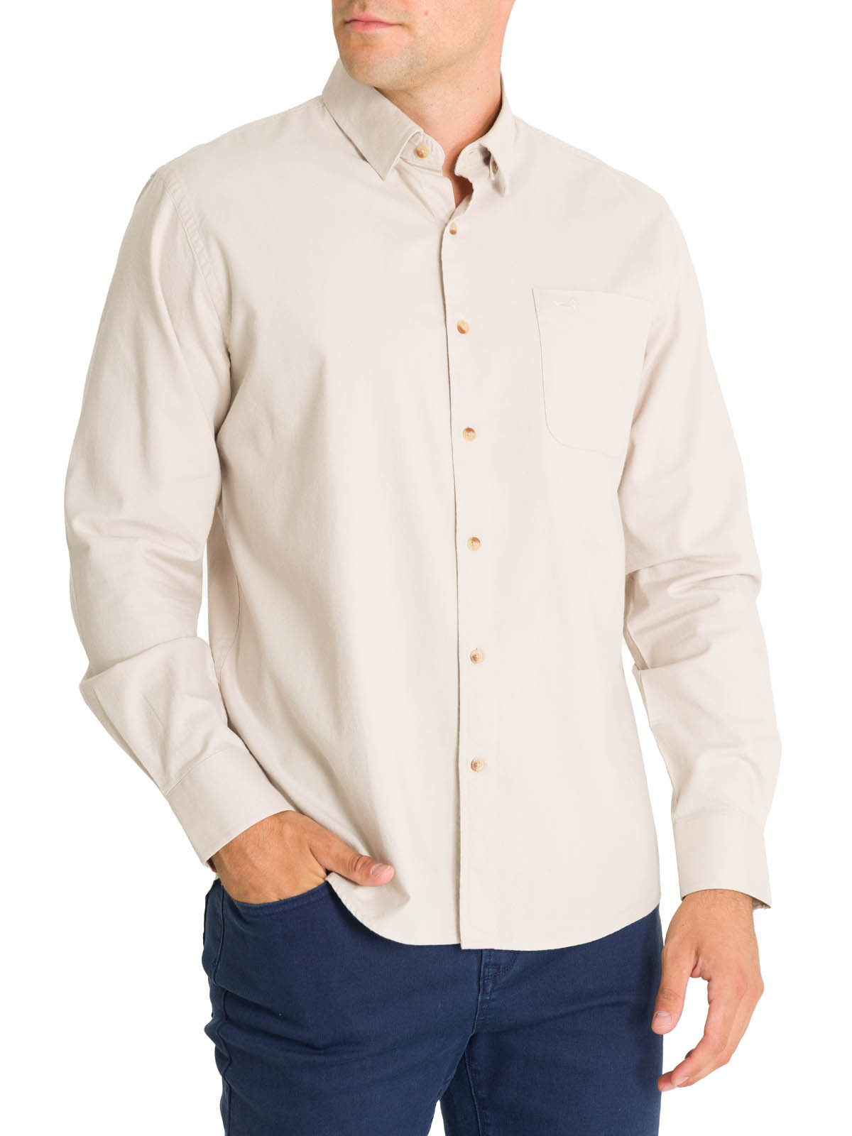 CAMISA ALGODON ORGANICO HOMBRE ANZIO CAFE  ROCKFORD - 5