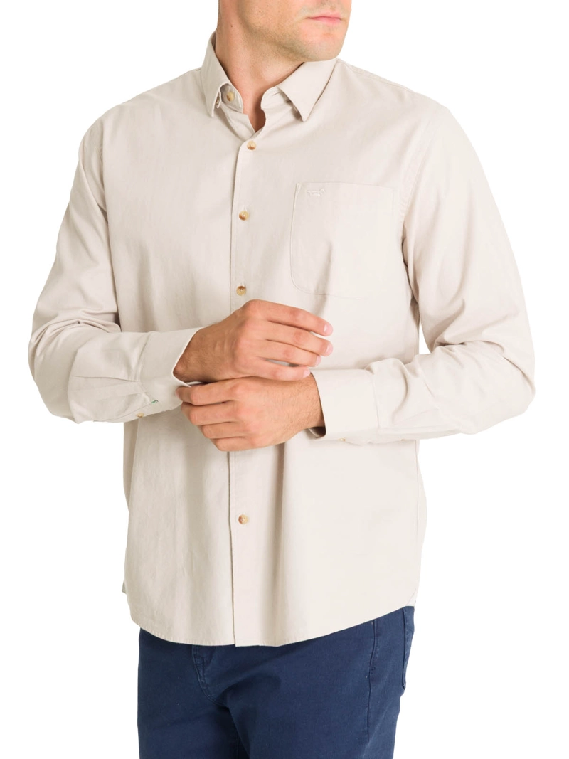 CAMISA ALGODON ORGANICO HOMBRE ANZIO CAFE  ROCKFORD - 6