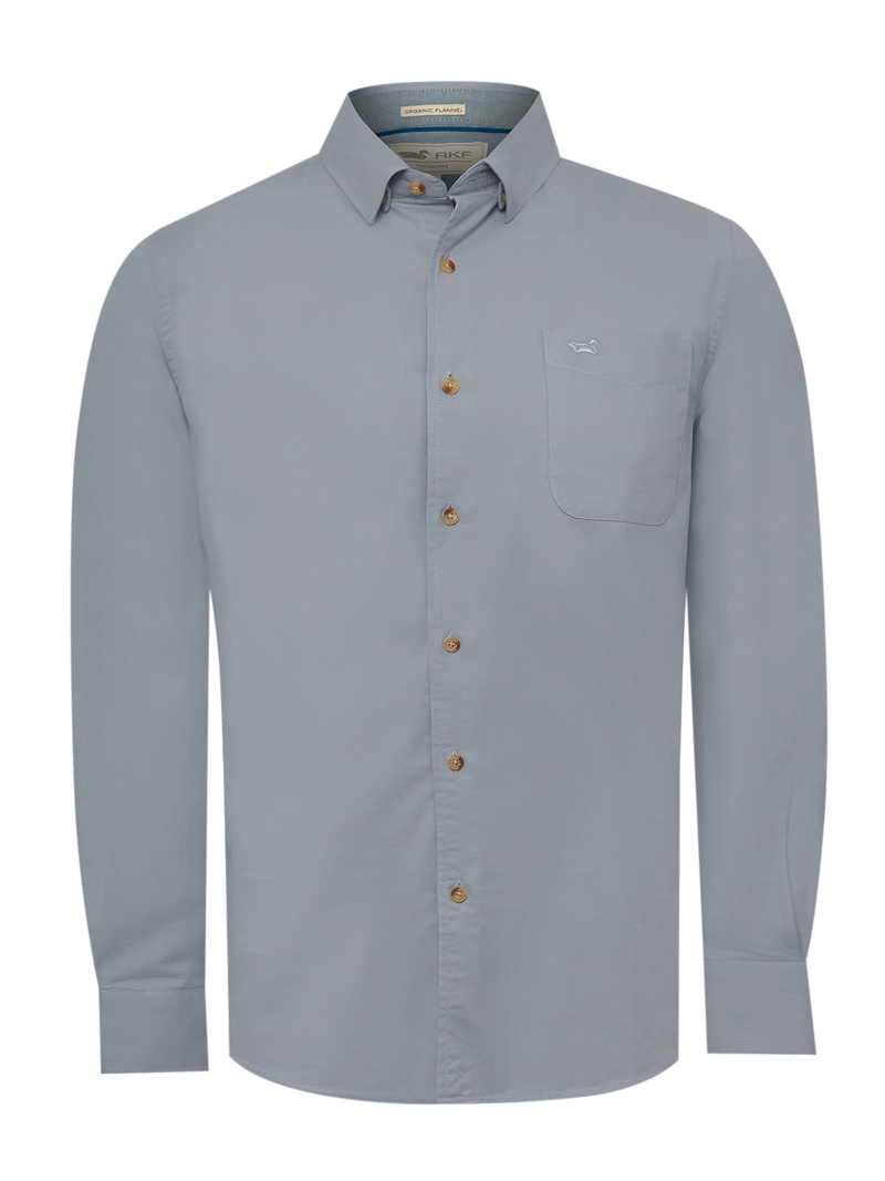 CAMISA ALGODON ORGANICO HOMBRE ANZIO AZUL ROCKFORD - 1