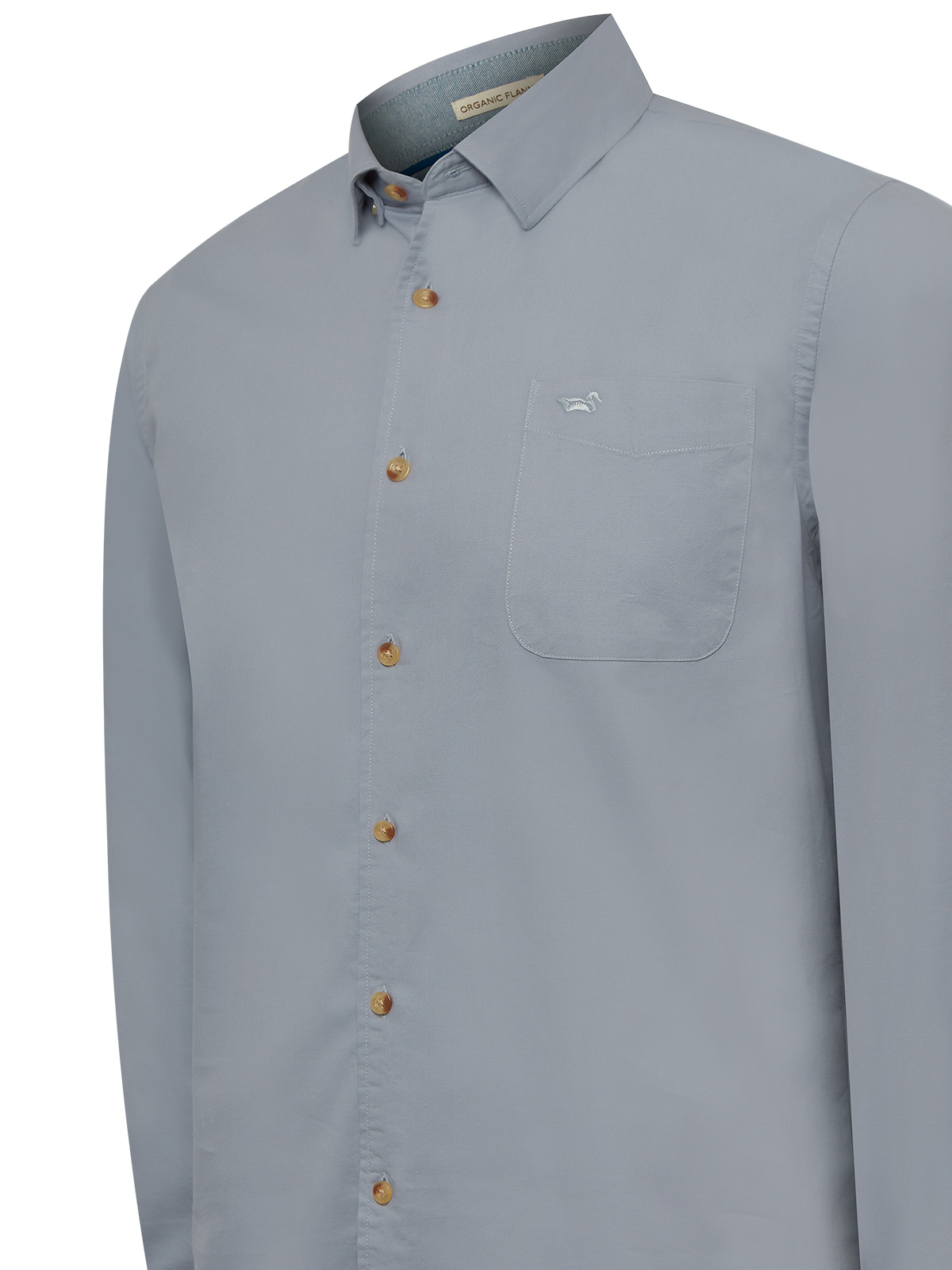 CAMISA ALGODON ORGANICO HOMBRE ANZIO AZUL ROCKFORD - 4