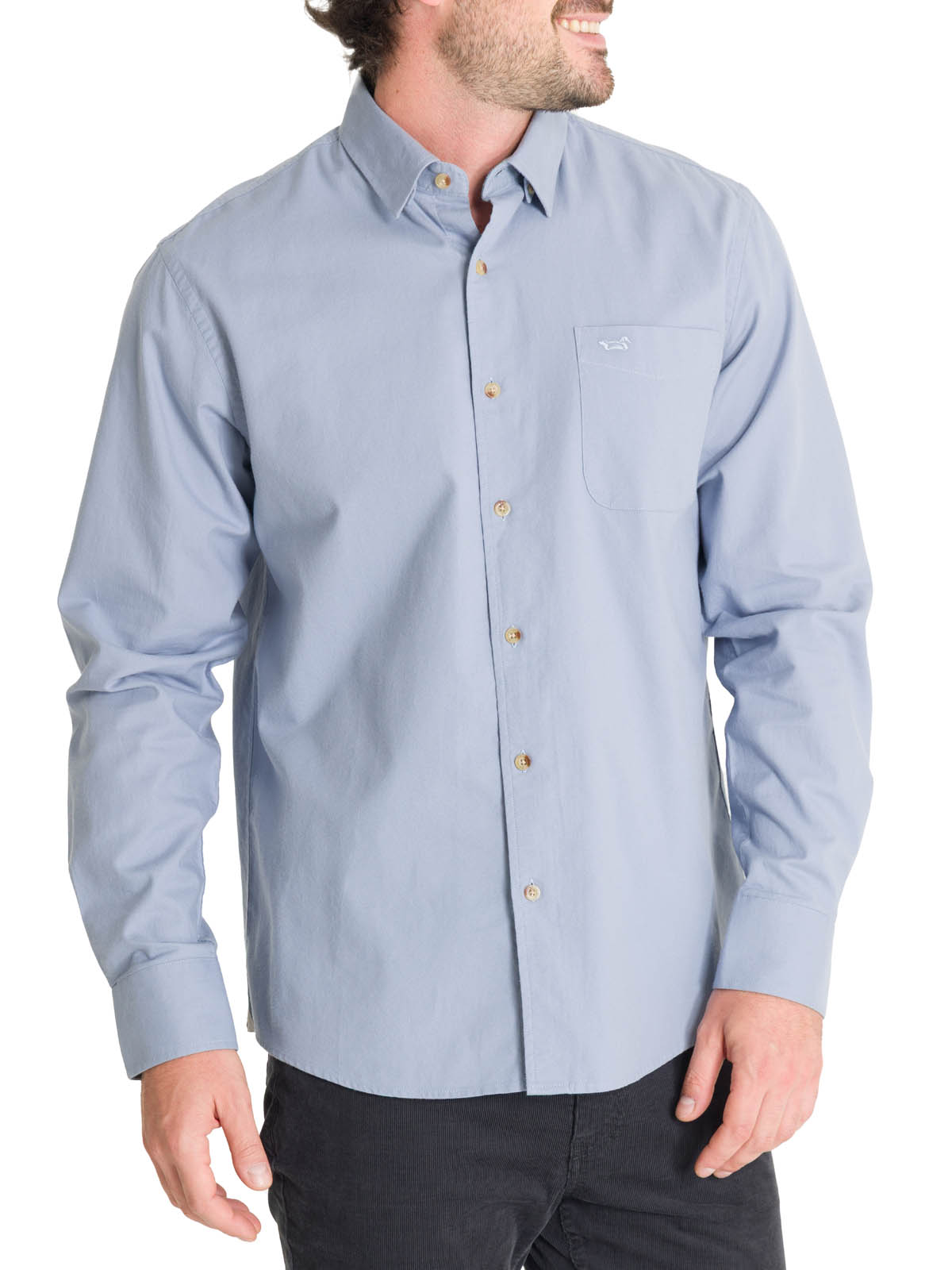 CAMISA ALGODON ORGANICO HOMBRE ANZIO AZUL ROCKFORD - 5