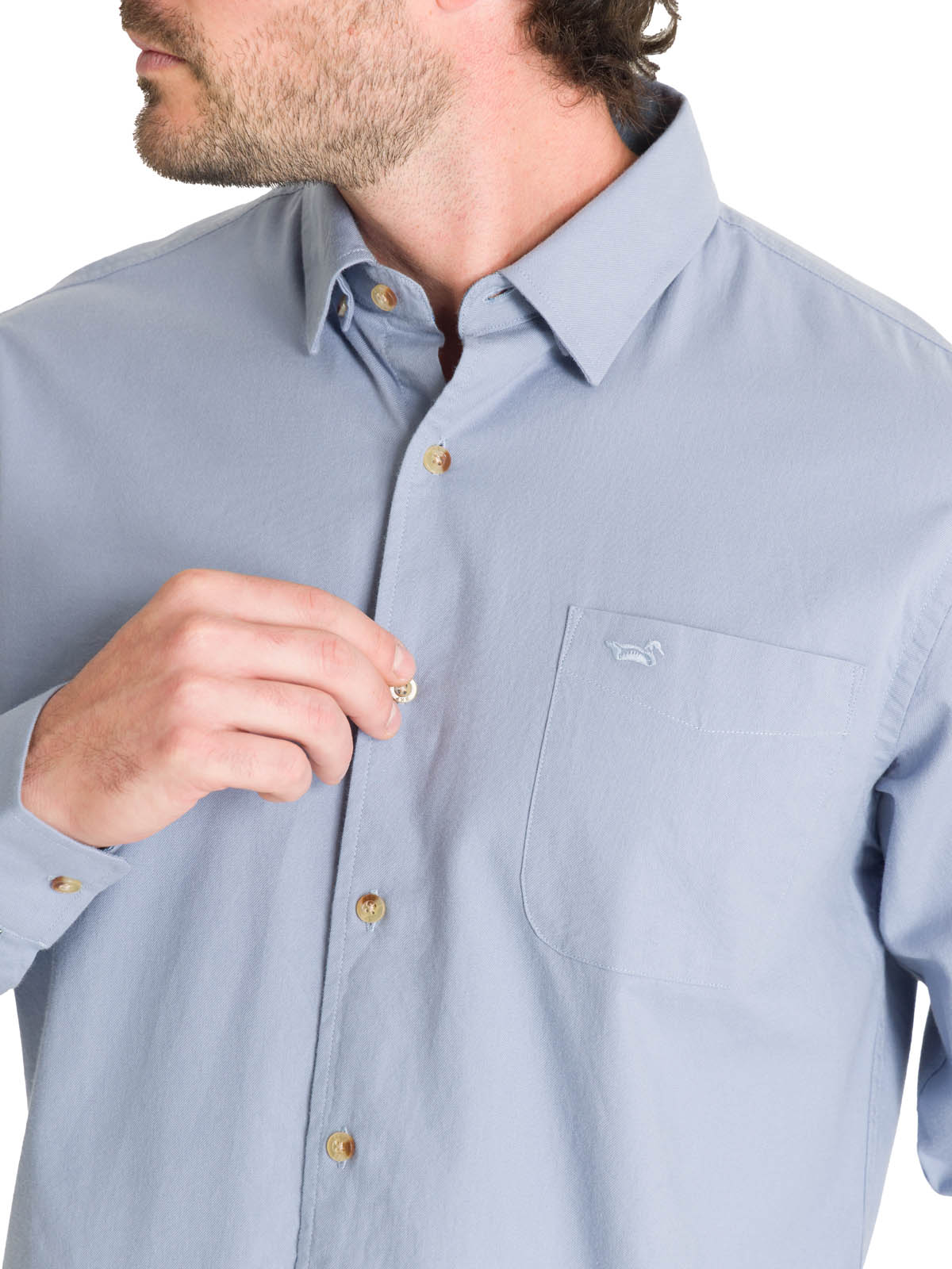 CAMISA ALGODON ORGANICO HOMBRE ANZIO AZUL ROCKFORD - 8