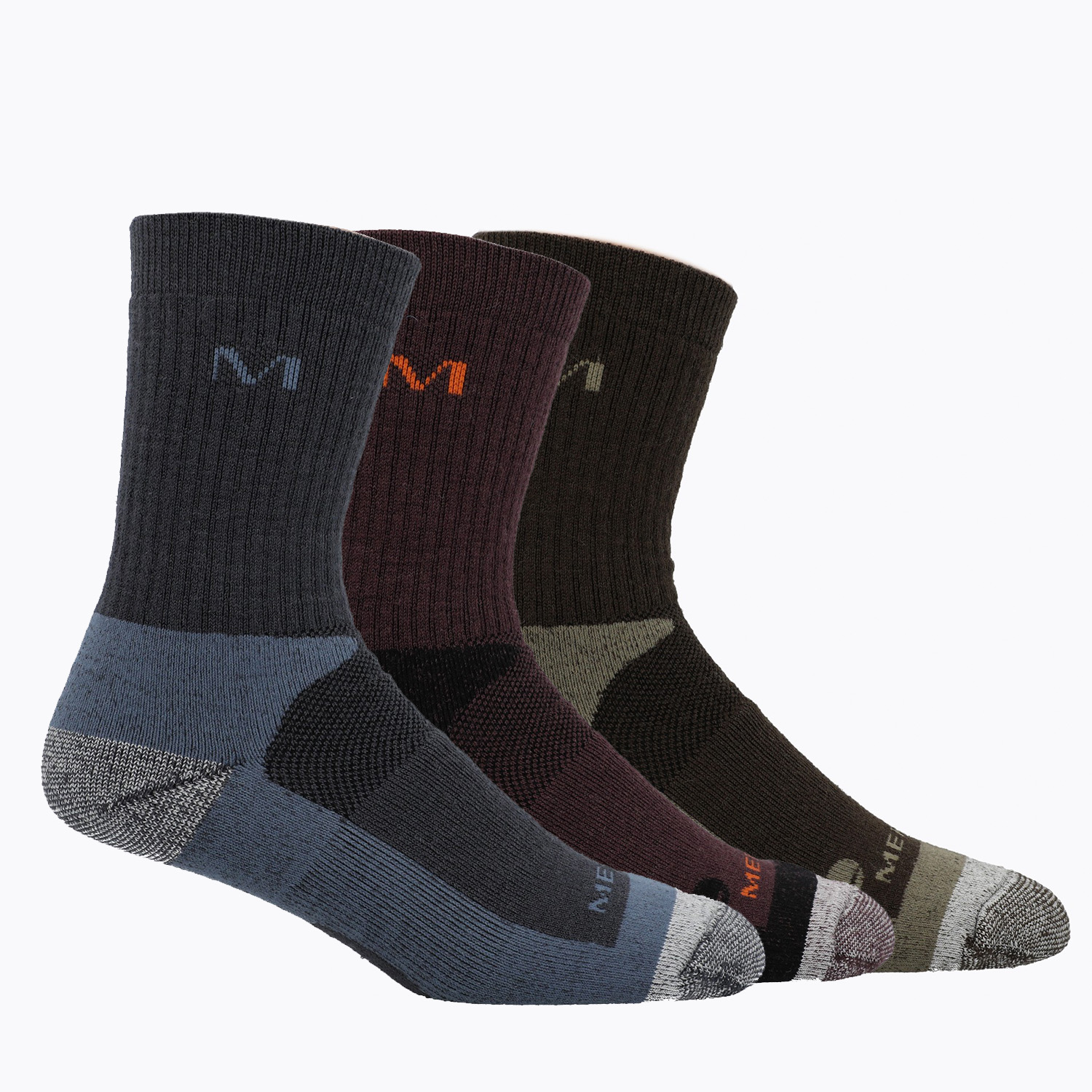 PACK 3 CALCETINES BERK TECHNICAL CREW GRIS MERRELL - 5
