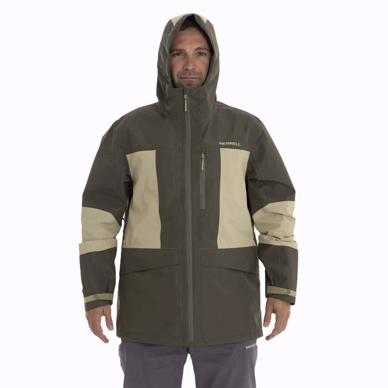IMPERMEABLE HOMBRE BRAVO HARD SHELL CAFE  OSCURO MERRELL - 5