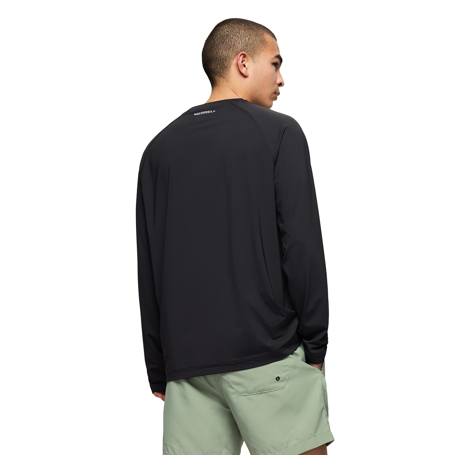 POLERA ML HOMBRE ROWAN LS RAGLAN RUNNING NEGRO MERRELL - 4