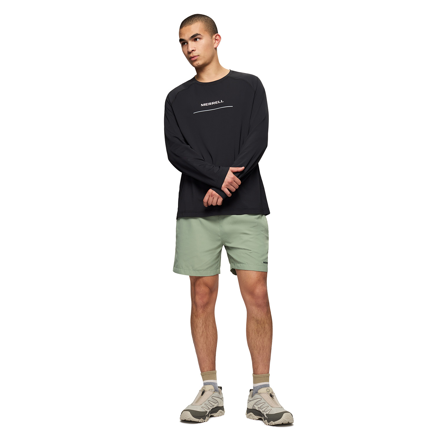 POLERA ML HOMBRE ROWAN LS RAGLAN RUNNING NEGRO MERRELL - 5