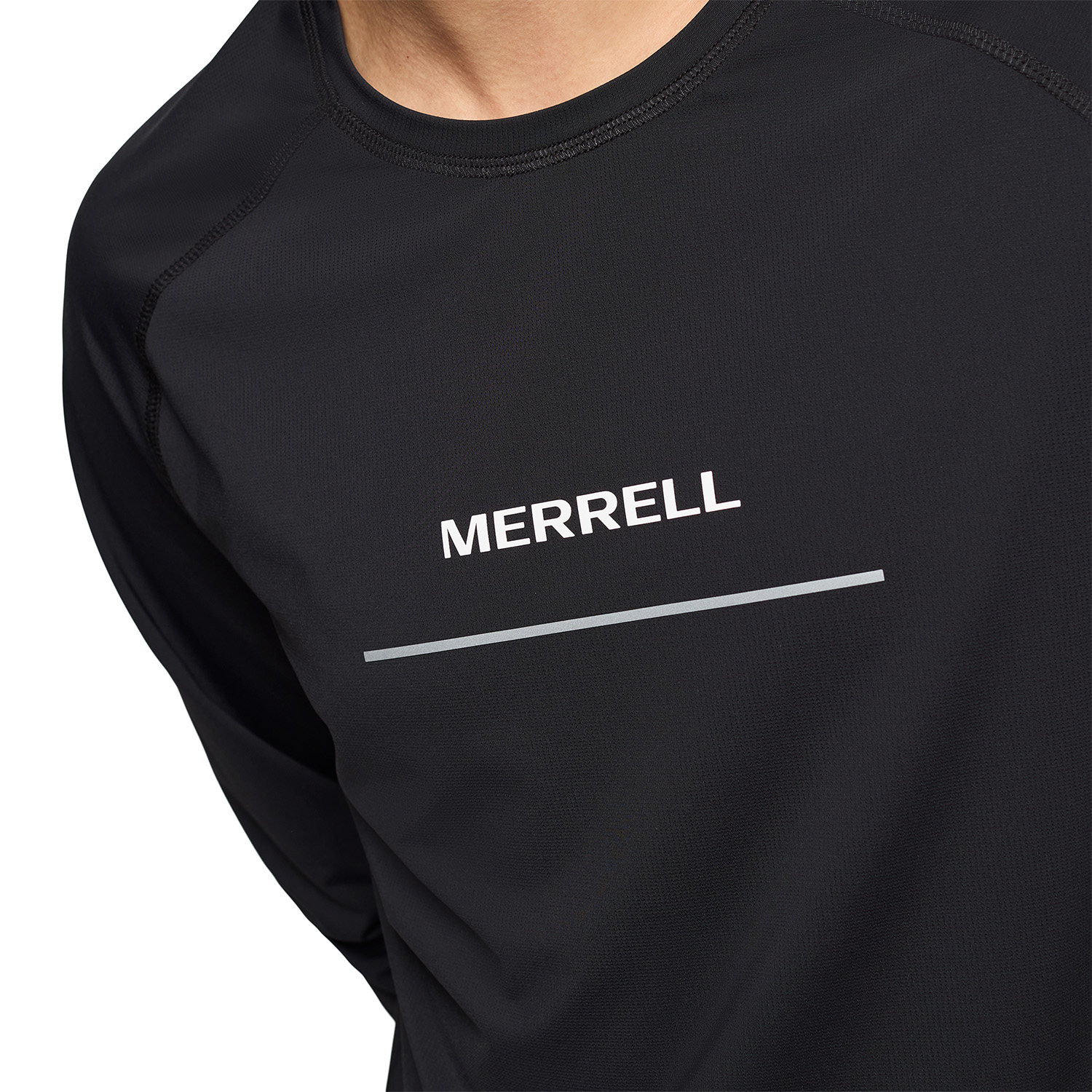 POLERA ML HOMBRE ROWAN LS RAGLAN RUNNING NEGRO MERRELL - 6