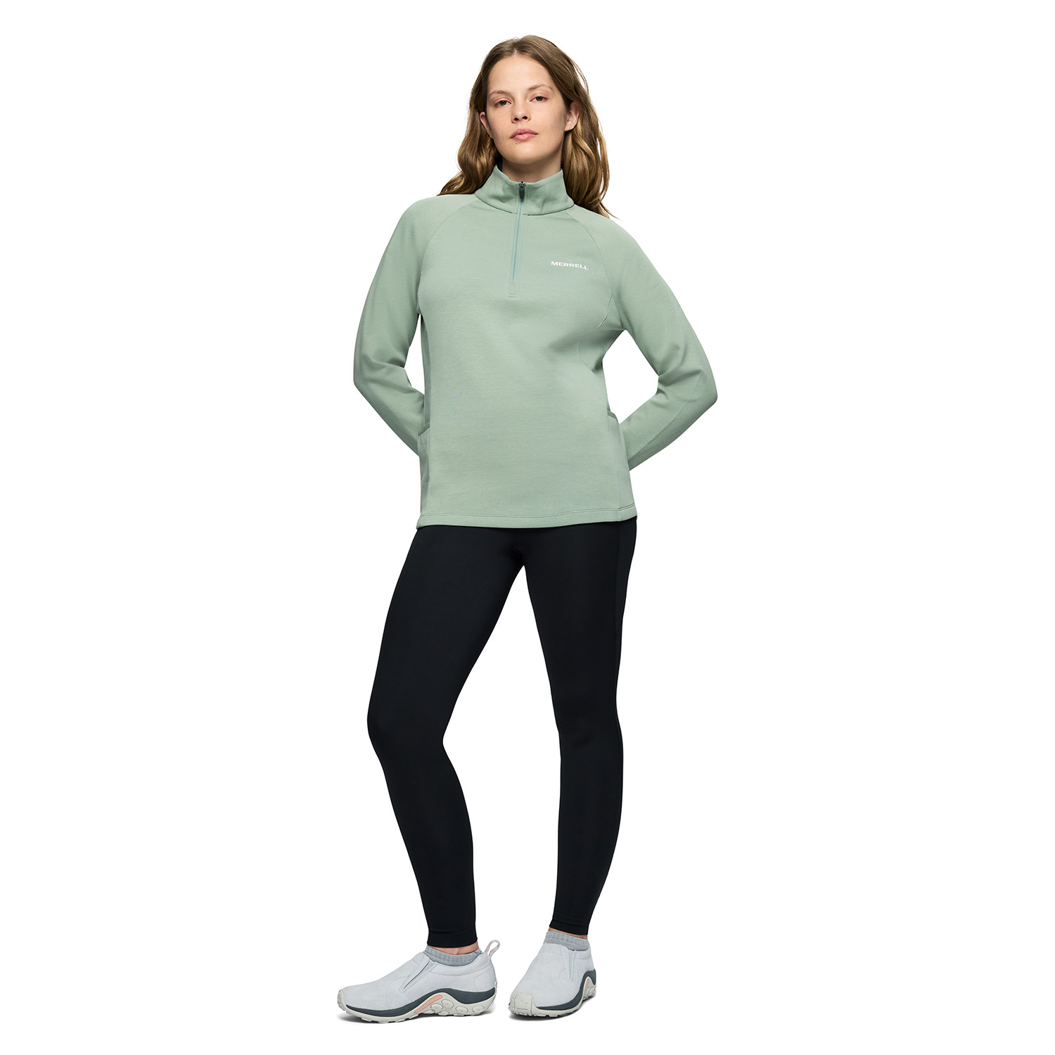 POLAR MUJER RILEY QUARTER MID ZIP LAYER VERDE MERRELL - 5