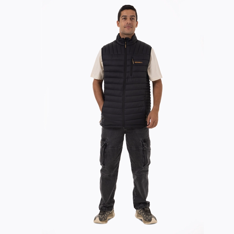 PARKA SIN MANGAS HOMBRE FULL ZIPPER NEGRO MERRELL - 7