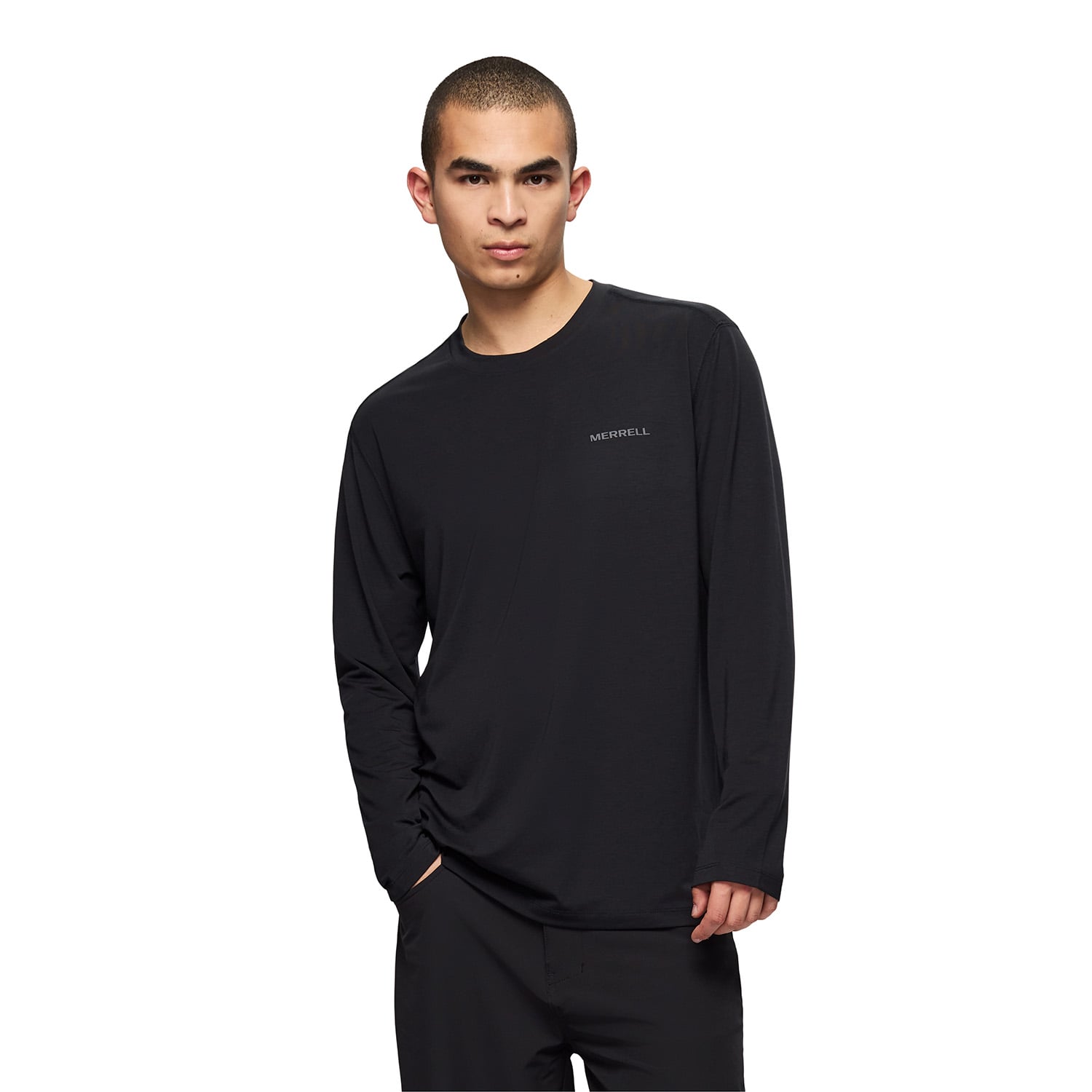 MERRELL POLERA MANGA LARGA HOMBRE VISTA LS TENCEL NEGRO MERRELL