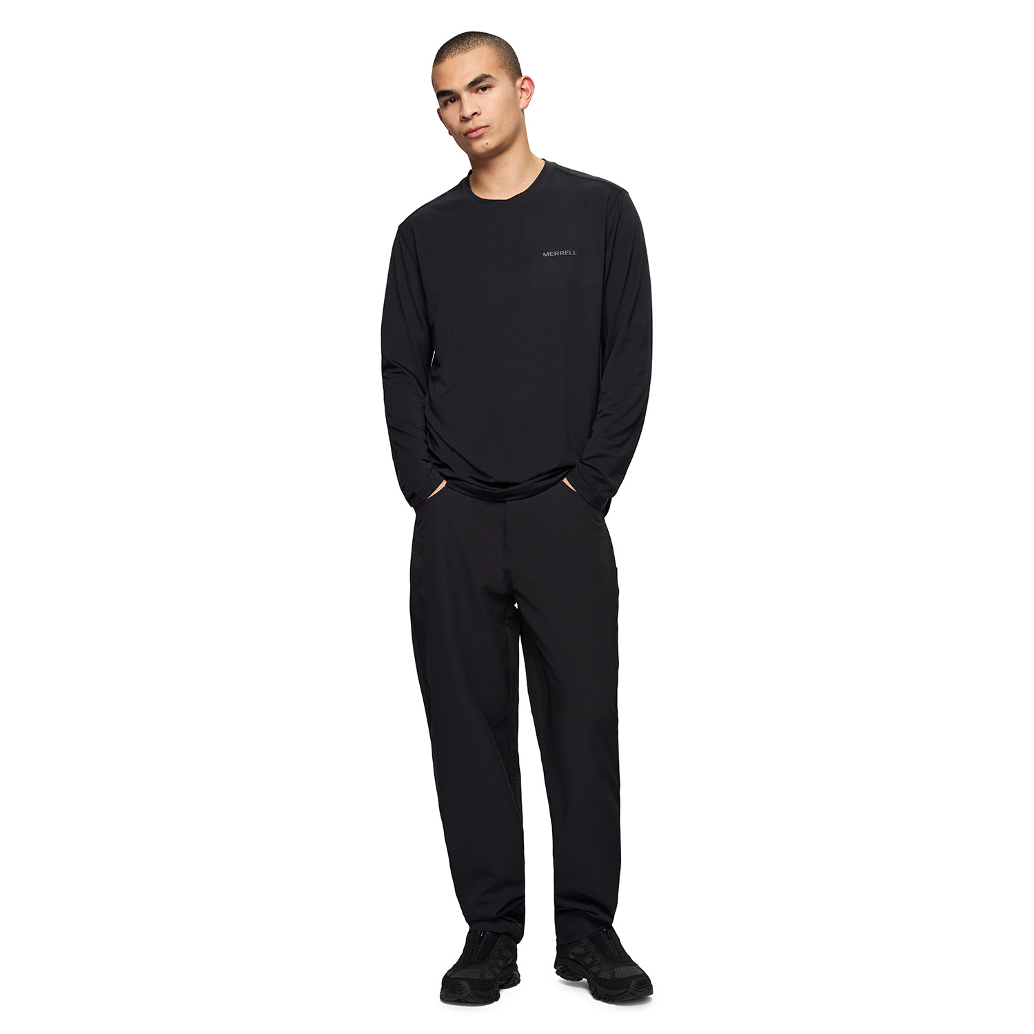 POLERA MANGA LARGA HOMBRE VISTA LS TENCEL NEGRO MERRELL - 5