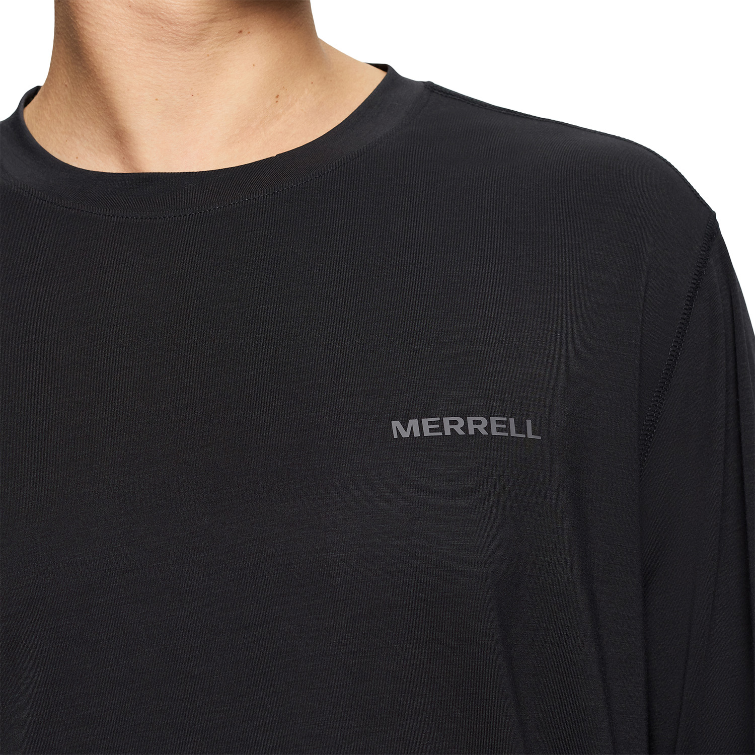 POLERA MANGA LARGA HOMBRE VISTA LS TENCEL NEGRO MERRELL - 6