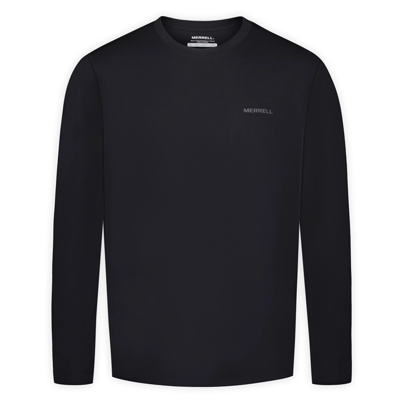 POLERA MANGA LARGA HOMBRE VISTA LS TENCEL NEGRO MERRELL - 7