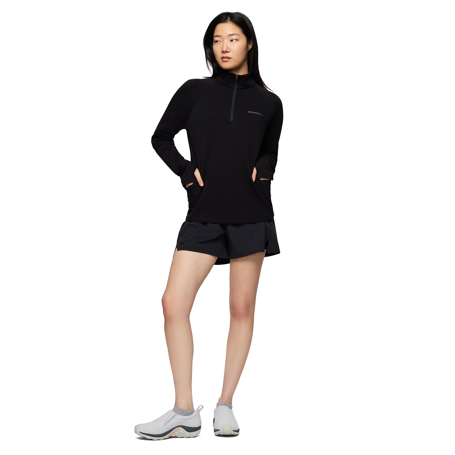POLAR MUJER RILEY QUARTER MID ZIP LAYER NEGRO MERRELL - 5