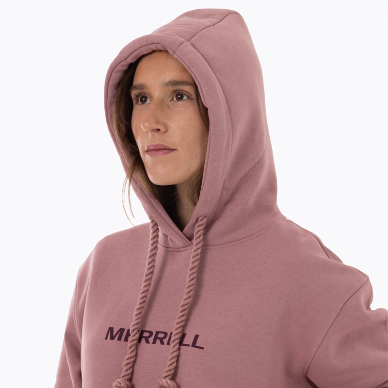 POLERON MUJER LOGO HOODIE ROSADO MERRELL - 5
