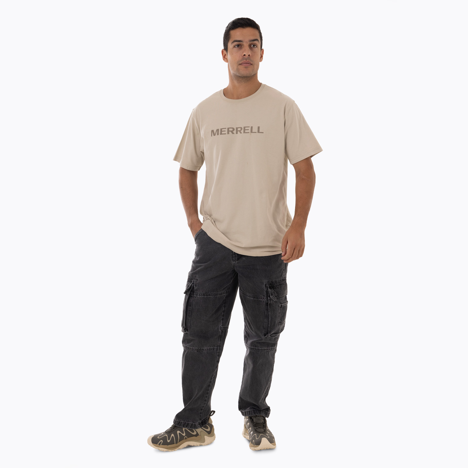 POLERA MANGA CORTA HOMBRE LOGO TEE BEIGE MERRELL - 5